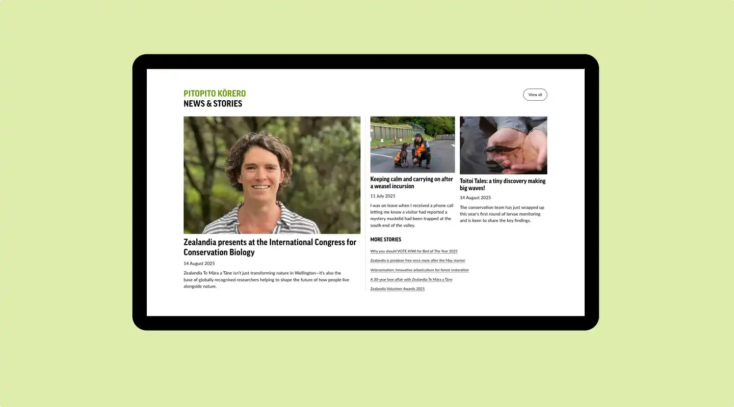 Zealandia news & stories desktop