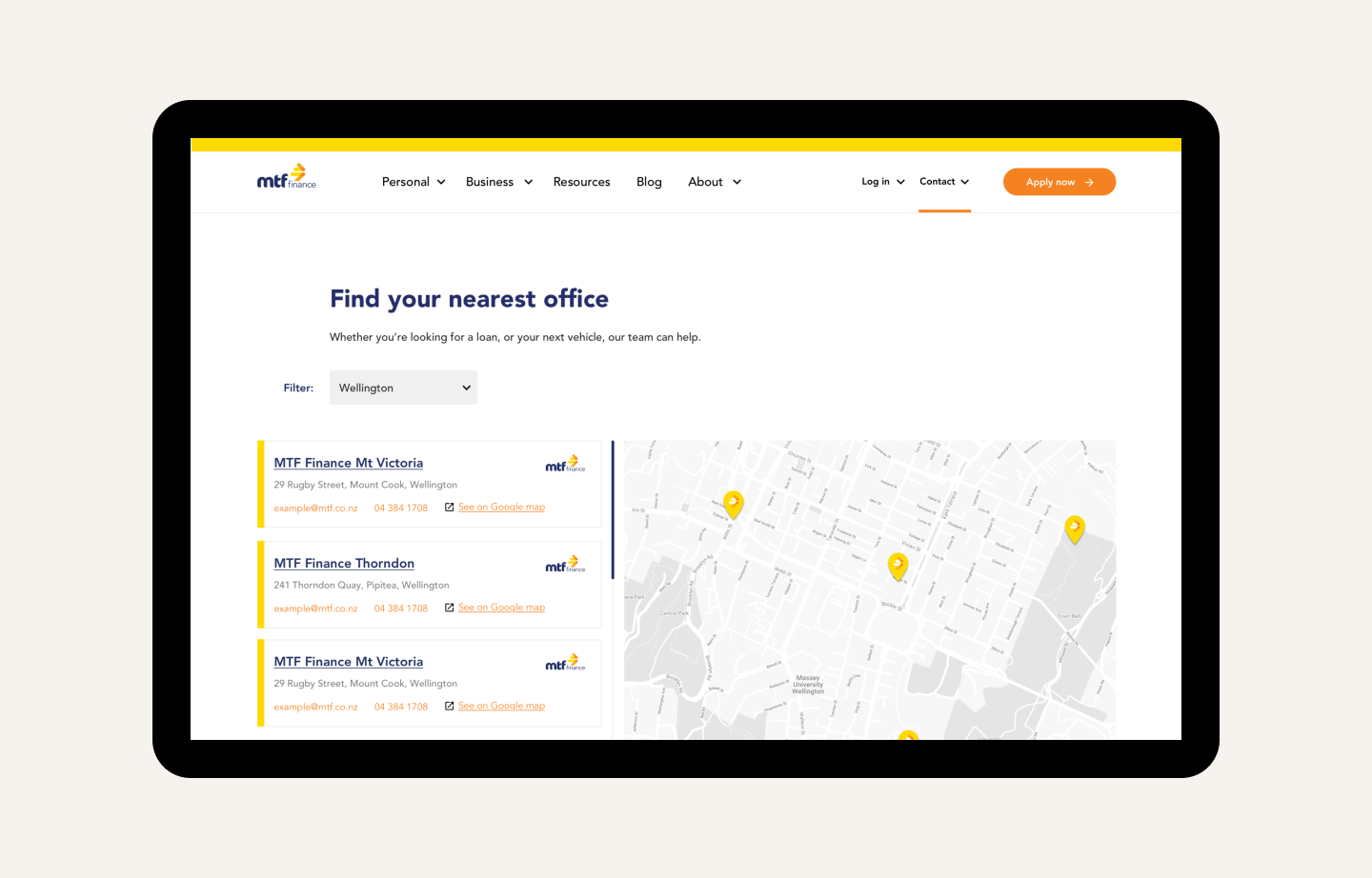 MTF Finance office map