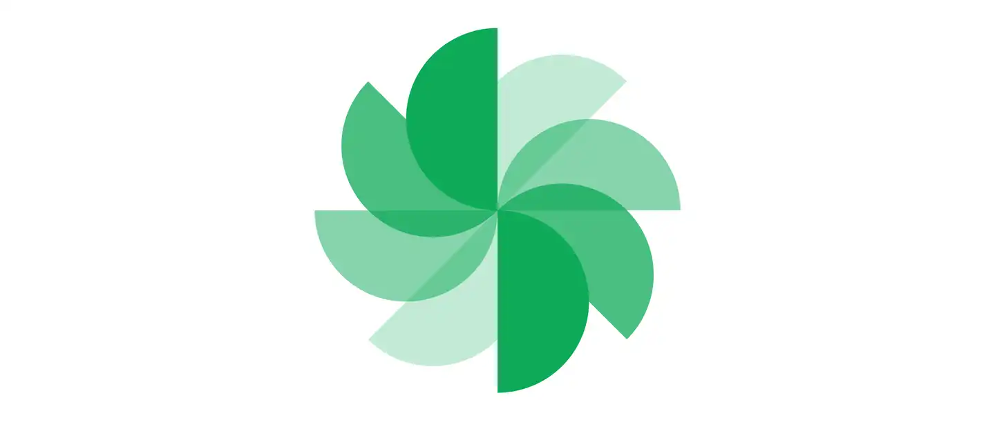 Green semi-circles that look like a flower