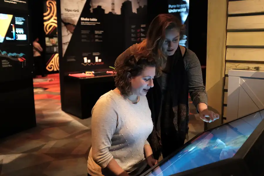 People using the project at Te papa