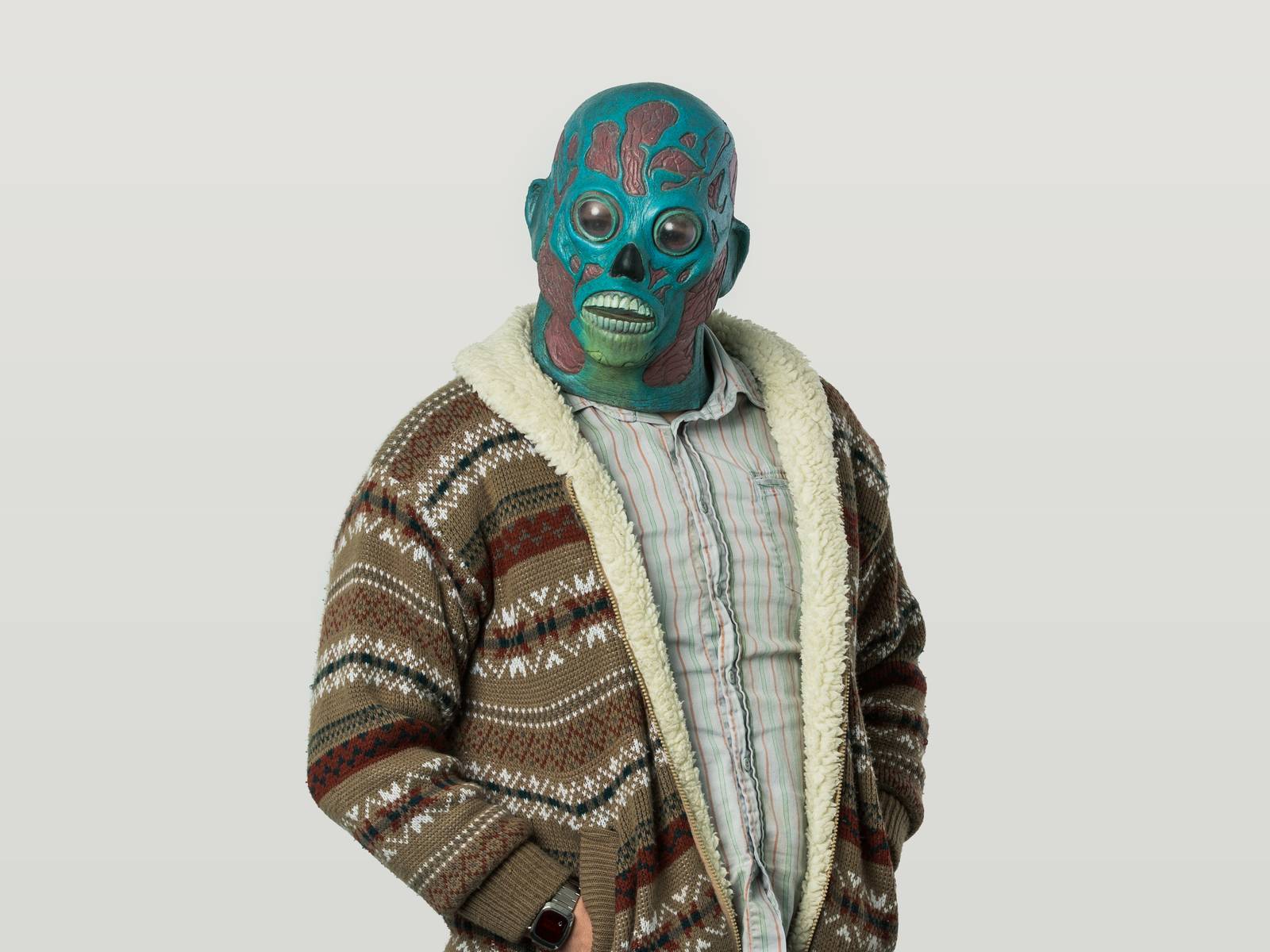 Matt in an alien mask