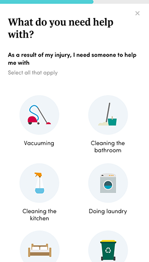 A form screen of MyACC on mobile