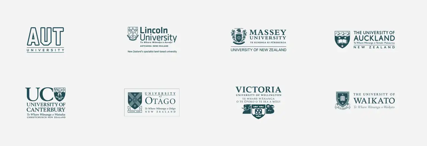 Some examples of logos for NZ organisations which have both Māori and English text in them