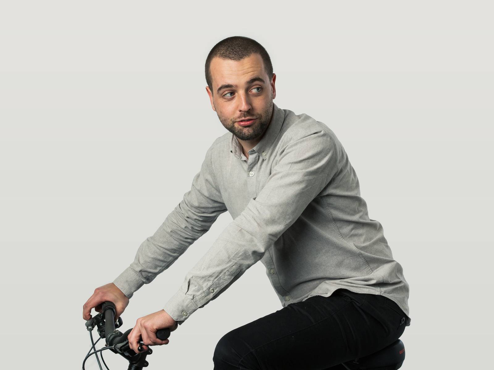 Stuart riding his bike